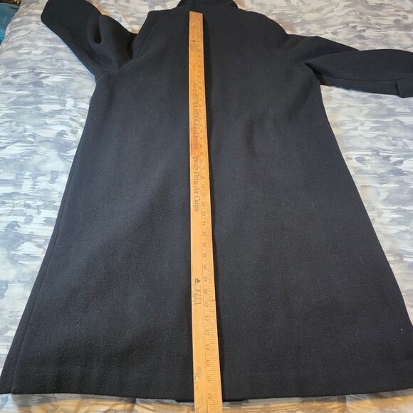 Double Brested Black Wool Trench Coat Red Lined Men's Big Tall Plus 54" Gift USA - Picture 10 of 13